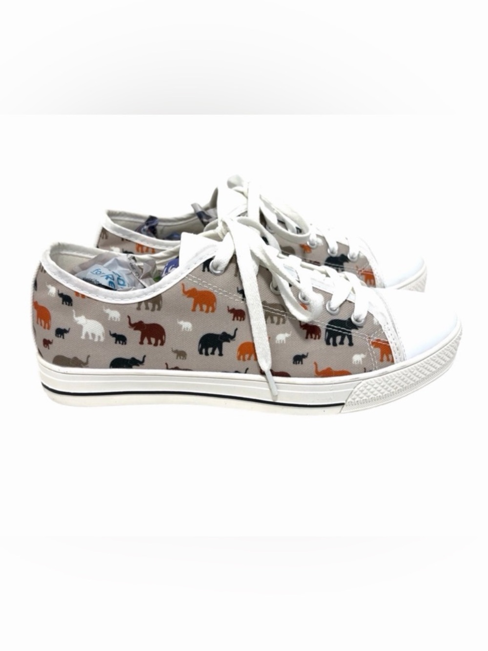 Elephant Print Canvas Sneakers - New - Women’s 9